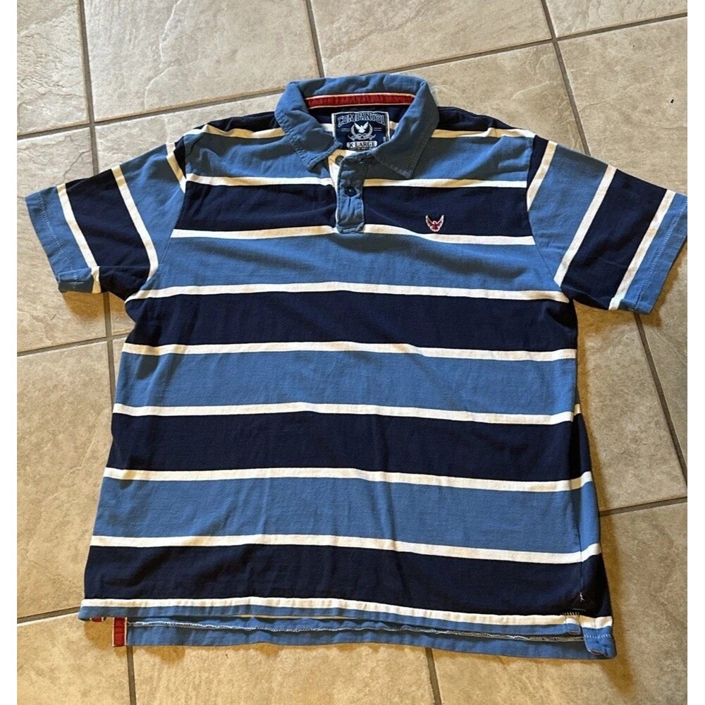 Company 81 Men’s Blue & White Stripe Polo Style Shirt Size X-Large